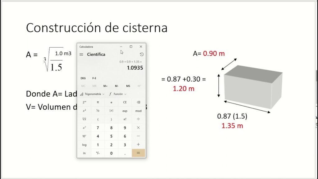 como calcular los litros de una cisterna