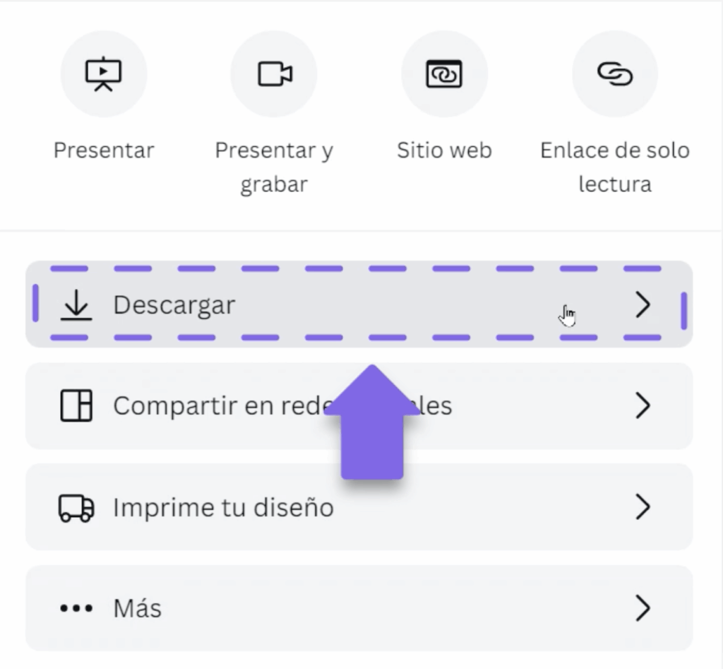 como descargar una presentacion de canva