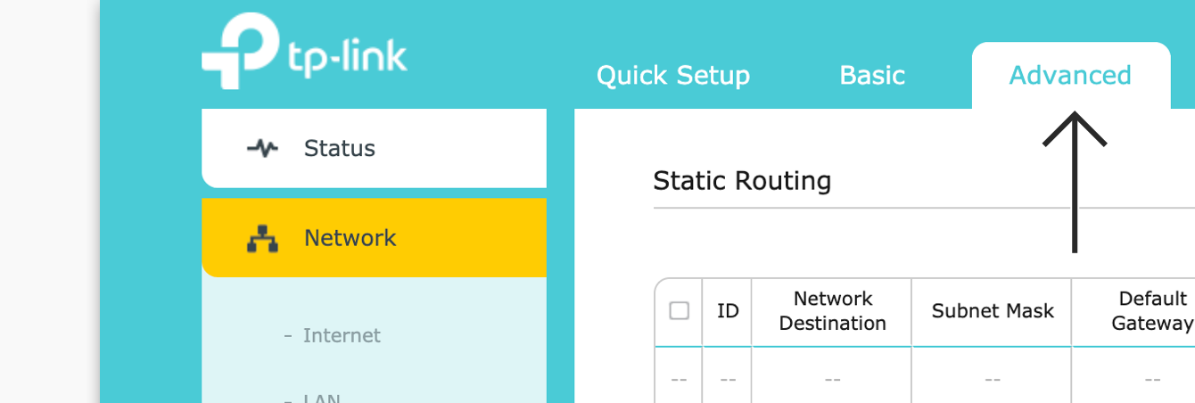 Interfaz del router TP-Link