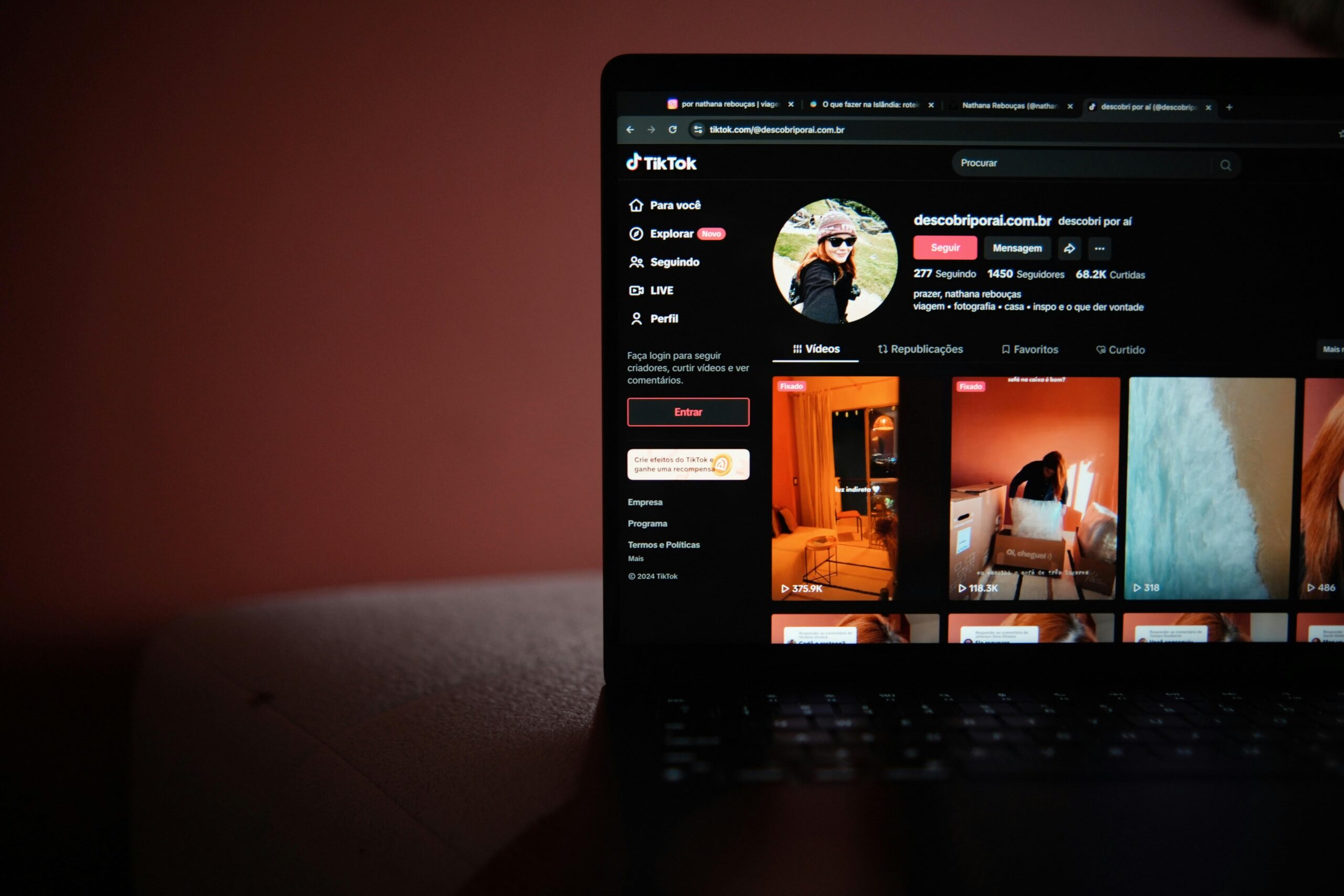 TikTok en navegador web