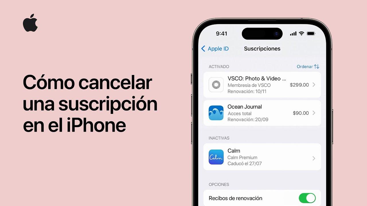 cancelar suscripciones en iphone