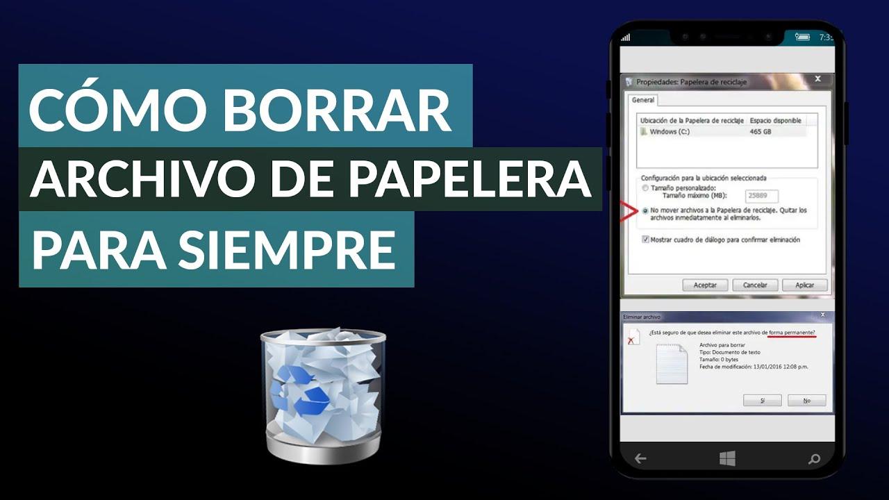 pantalla de papelera en Windows