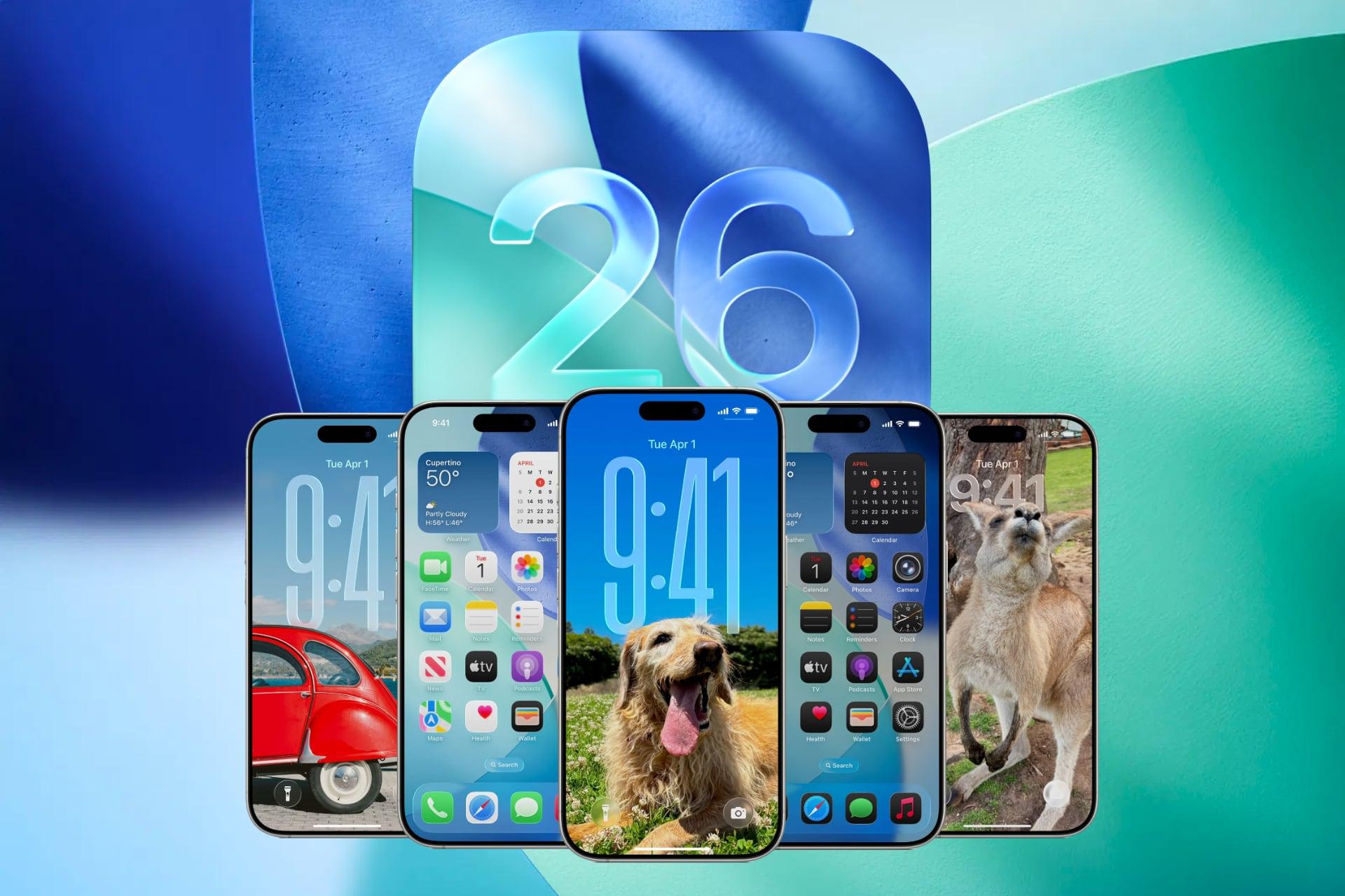 Pantalla de bloqueo y fondos en iOS 26