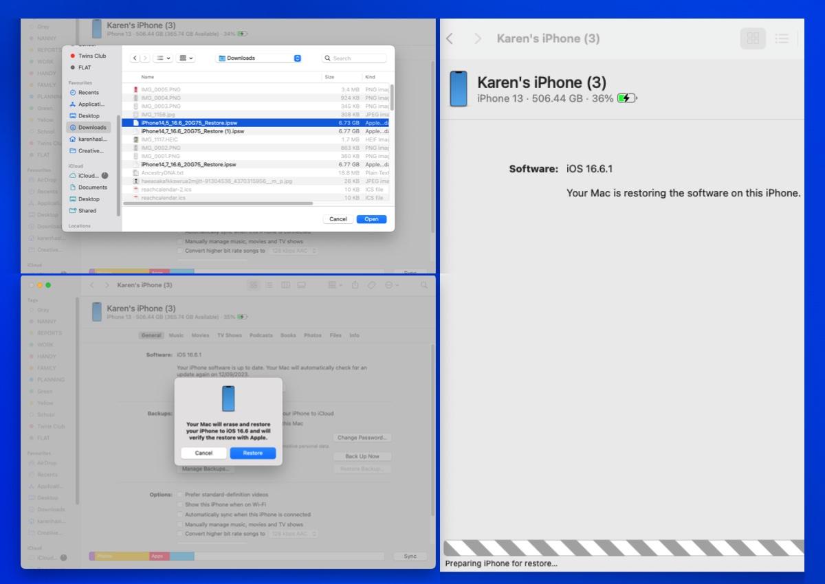 proceso downgrade iphone