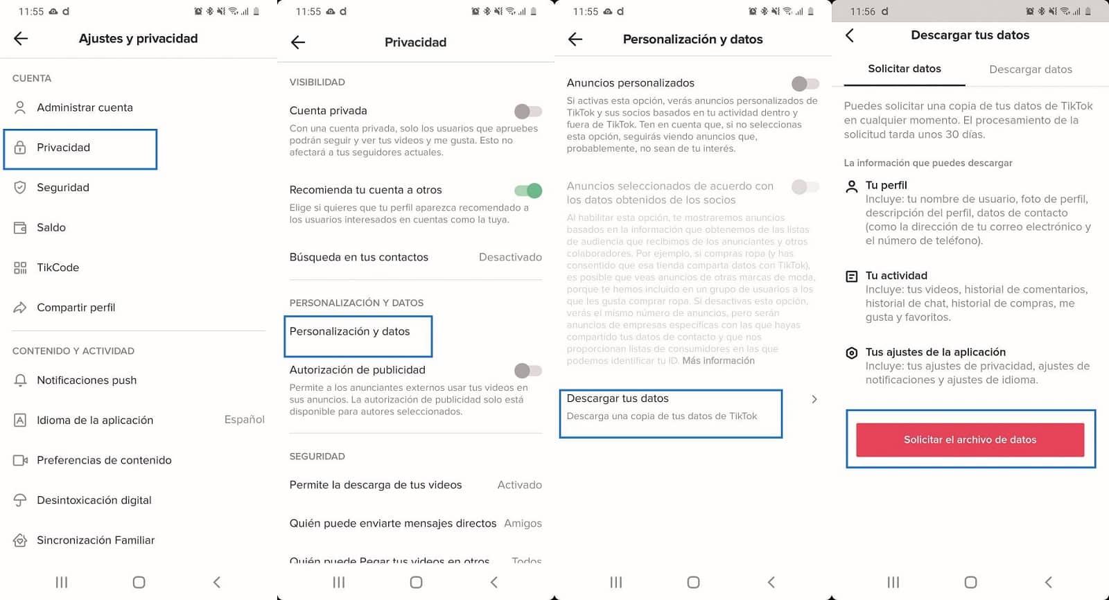 eliminar o desactivar tiktok