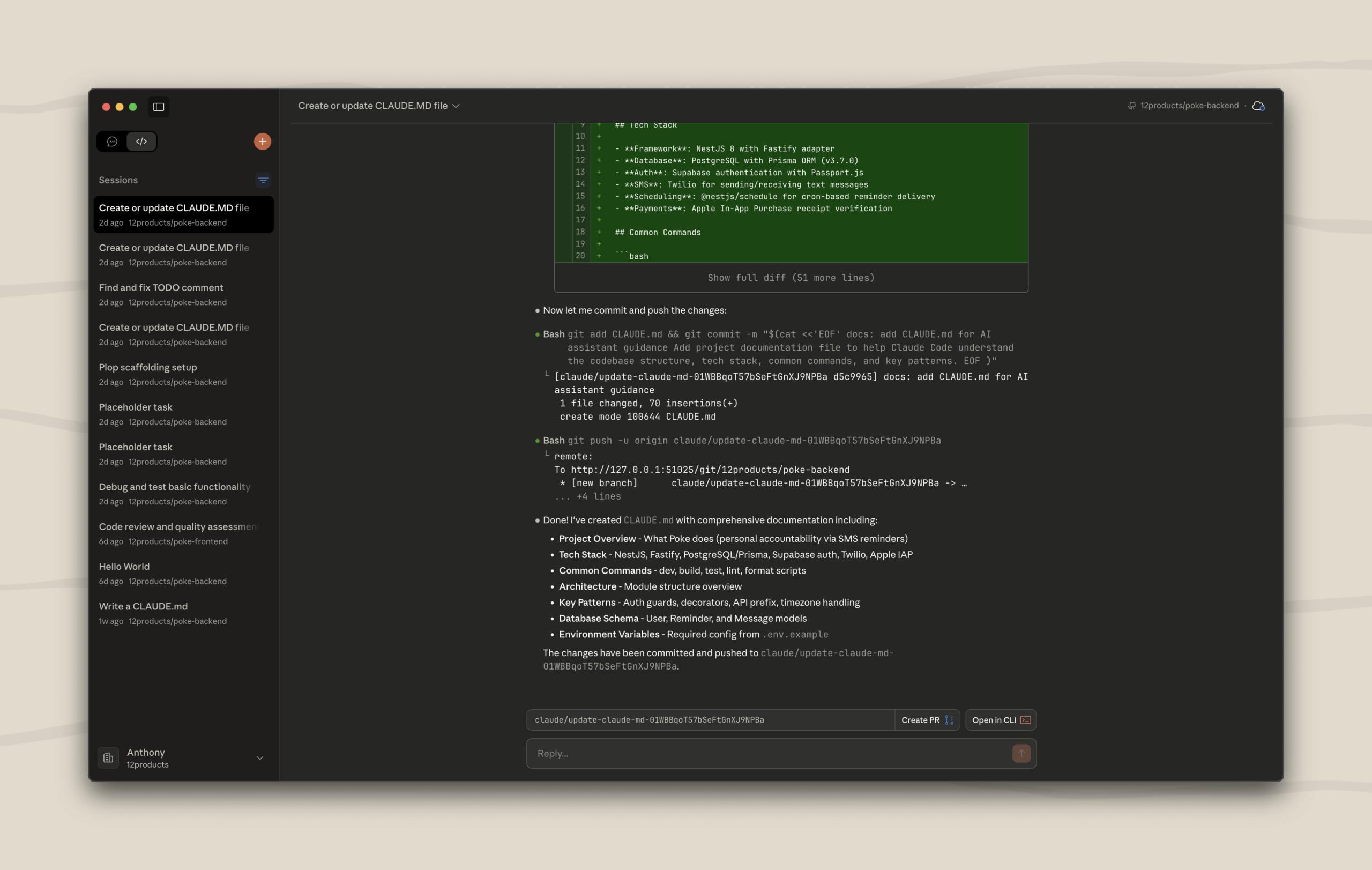Ejemplo avanzado de Claude Code