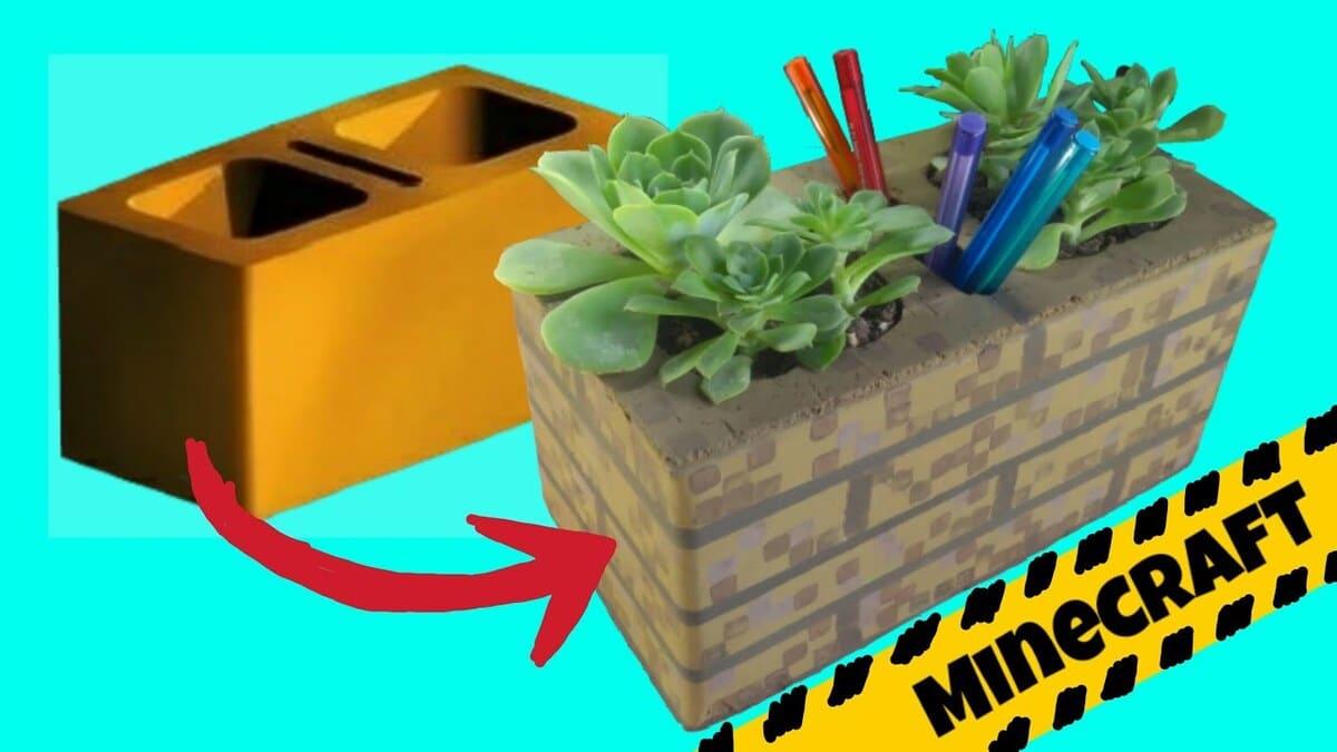 Decoración con macetas de Minecraft