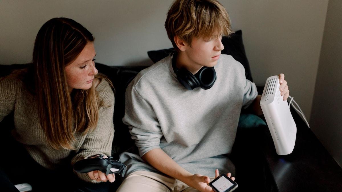 router encendido por la noche