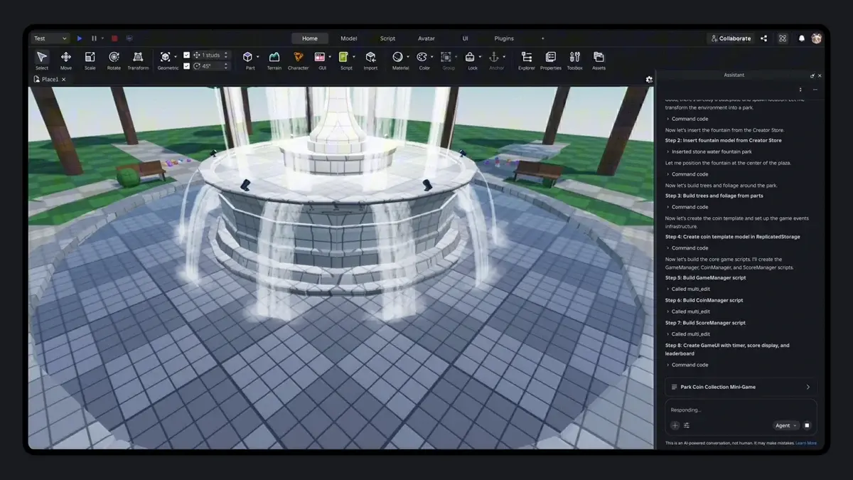 Plugin de agente de IA para Roblox Studio Plugin de agente de IA para Roblox Studio