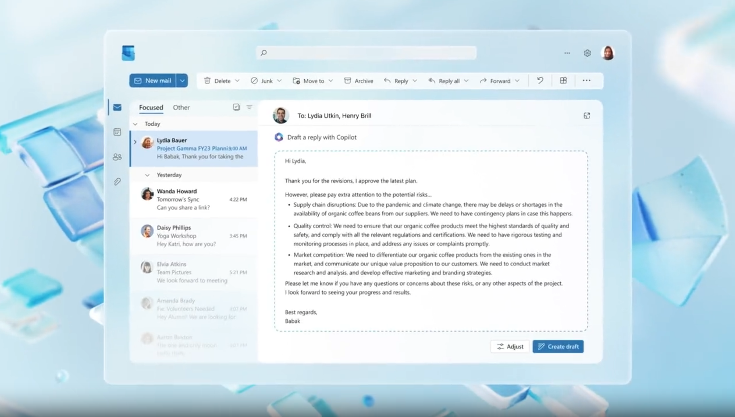 Funciones avanzadas de Copilot en Outlook