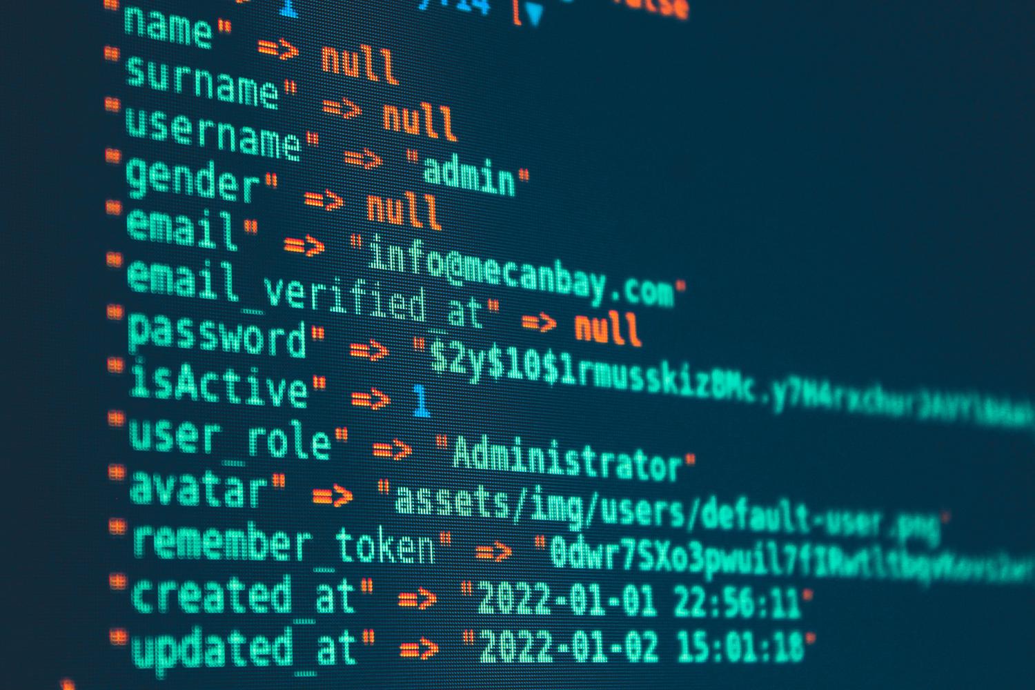 Código de programación vibrante en un monitor, ilustrando el papel del software libre y el desarrollo comunitario en la autonomía tecnológica.
