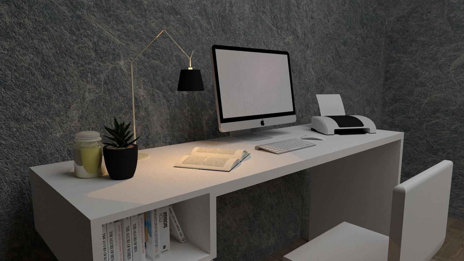 Espacio de trabajo minimalista y limpio, ideal para inspirar un diseño de firma de correo profesional.